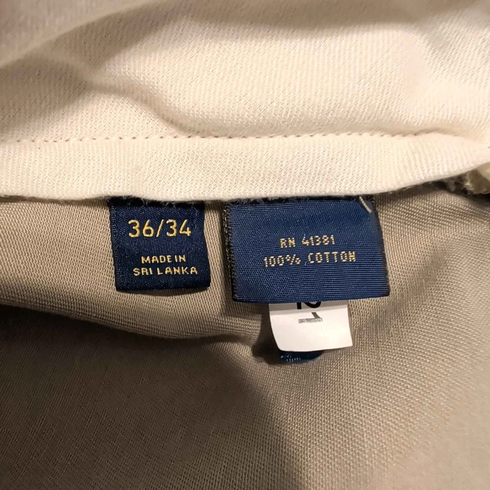 Polo Ralph Lauren Chino Pants‎ Mens 36x34 Tan Khaki Classic Fit Straight Cotton
